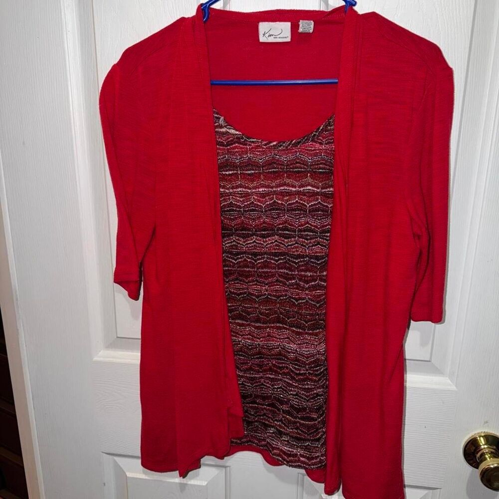 Kim-rogers Women's Red Cardigan
